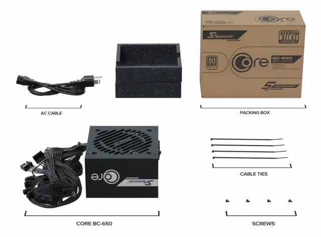 Power Supply Unit Seasonic CORE BC 650W 80+ Bronze, ATX 3.1 