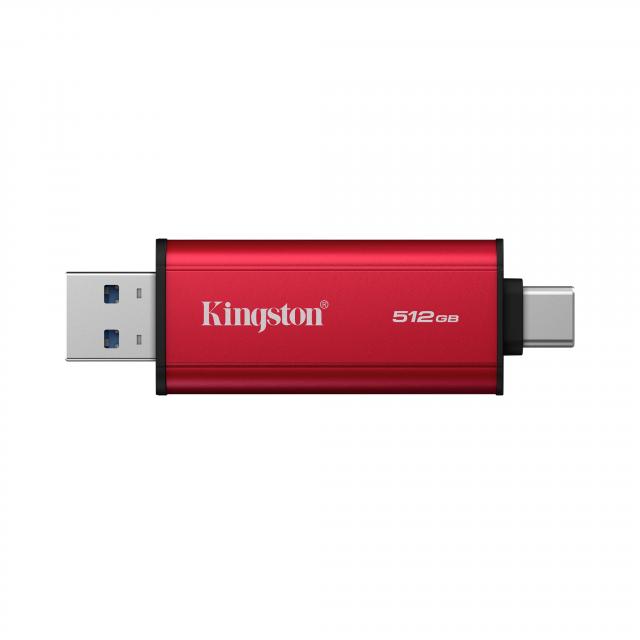 Kingston Dual USB-A/C Portable SSD 512GB - Black/Red 