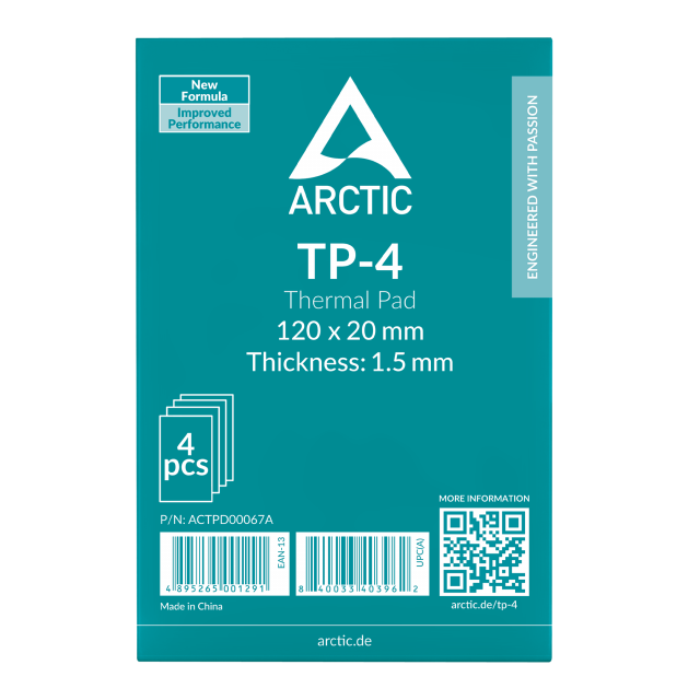 Термопроводящ пад ARCTIC TP-4 - 120x20x1.5 mm 4-Pack 