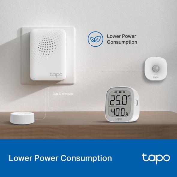 TP LINK smart hub with doorbell H100, alarm, coordinates with Tapo smart sensors, connects up to 64 smart devices, doorbell, Wi-Fi 