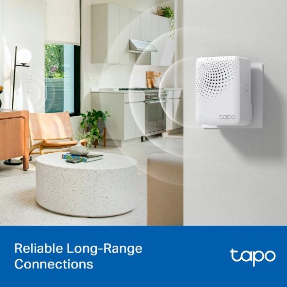 TP LINK smart hub with doorbell H100, alarm, coordinates with Tapo smart sensors, connects up to 64 smart devices, doorbell, Wi-Fi 