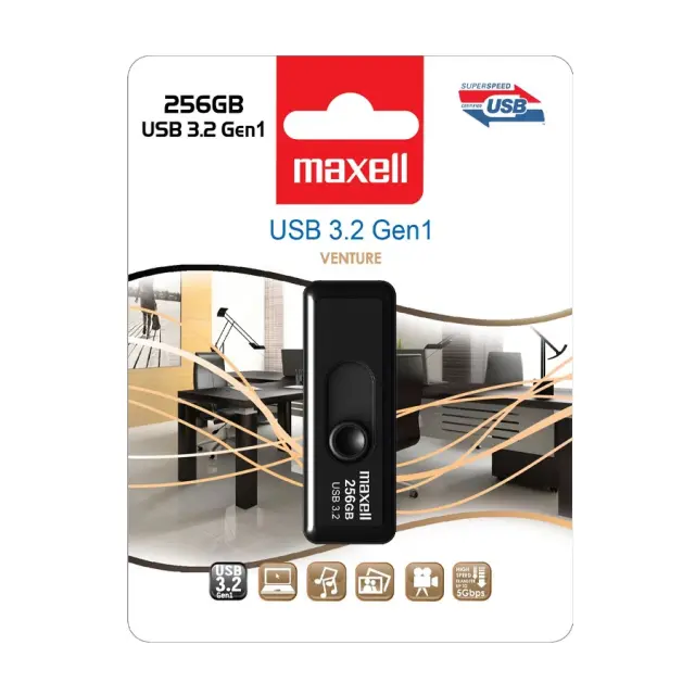 USB MAXELL VENTURE, 256GB USB 3.2 black 