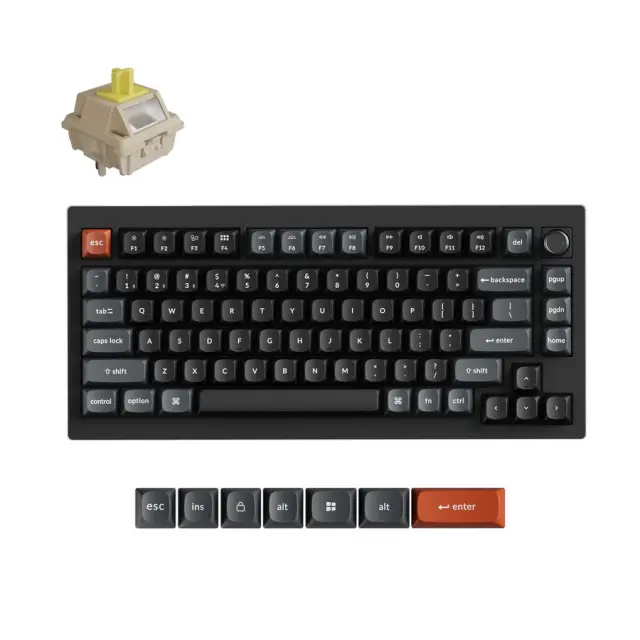 Wireless Mechanical Keyboard Keychron V1 Ultra 8K - Silk POM Switch Banana 
