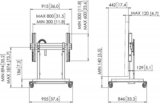 RISE 5200 Motorized Display Lift Trolley DirectControl 