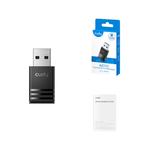 Безжичен адаптер Cudy WU900 WiFi 6, 900 Mbps, USB 2.0 