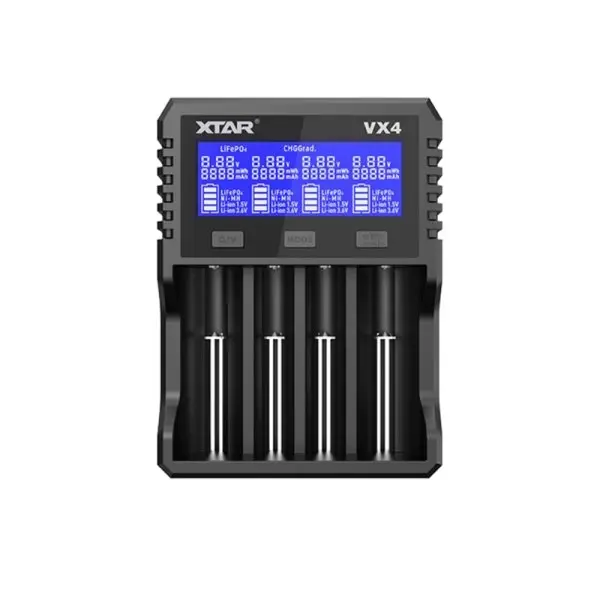 Charger for NIMH/LiIon batteries 4 slots LCD display USB VX4 SET XTAR 