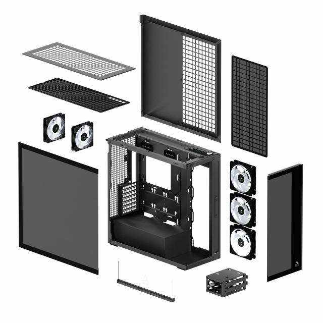 Arctic Case Xtender - Black Mid-Tower 