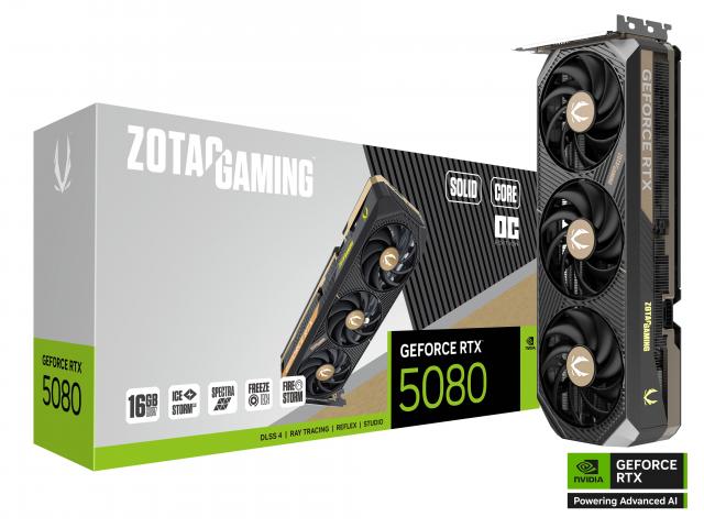 Graphic card ZOTAC GAMING RTX 5080 Solid Core OC 16GB GDDR7 