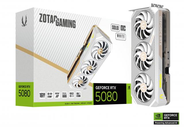 Graphic card ZOTAC GAMING RTX 5080 Solid OC White Edition 16GB GDDR7 