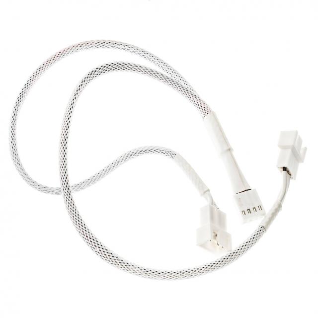 Kolink 1-2 PWM Fan Splitter Cable - 35cm, braided, White 