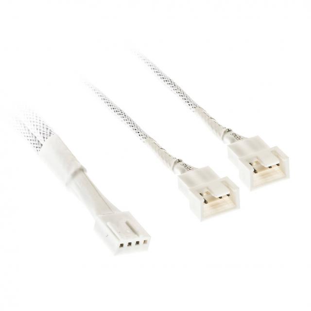 Kolink 1-2 PWM Fan Splitter Cable - 35cm, braided, White 