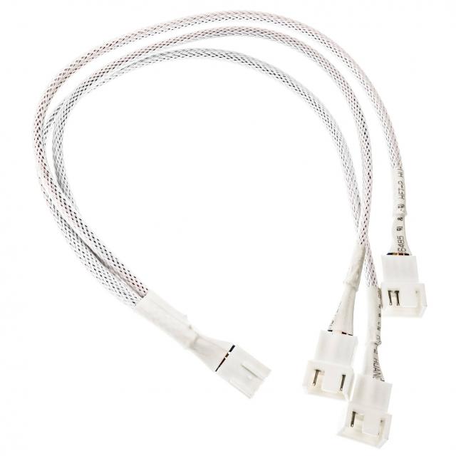 Kolink 1-3 PWM Fan Splitter Cable - 35cm, braided, White 
