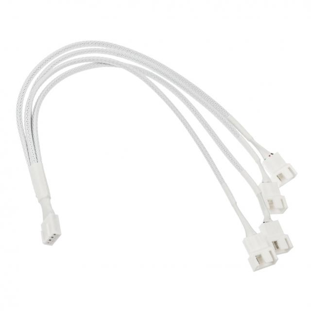 Kolink 1-4 PWM Fan Splitter Cable - 35cm, braided, White 